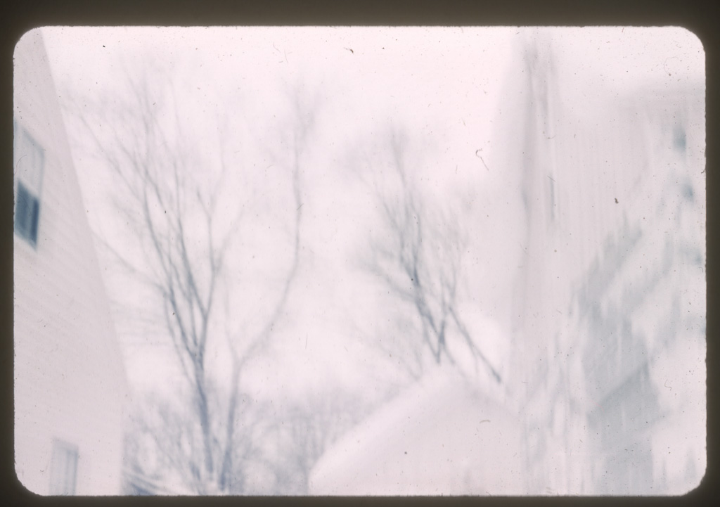 An overhang of snow