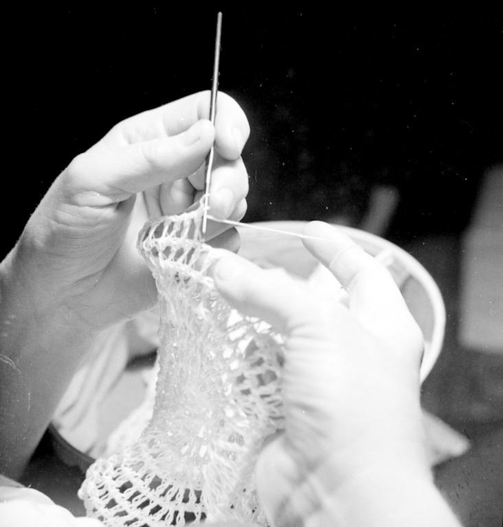 Mildred Grace Crowe Redhead knitting lace