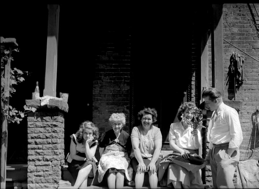 Mildred Joy Redhead Gilchrist, Jennie Squire Redhead, Mildred Grace Crowe Redhead, Marjorie Aileen Winemiller Redhead, Wesley Dale Redhead after church one Sunday
