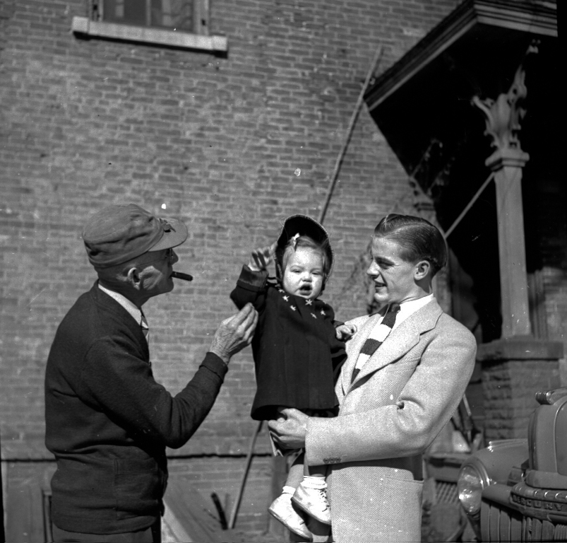 Herbert Stone Redhead, Linda Jean Gilchrist (in her Easter Outfit made by gma Mildred Grace Redhead Crowe), Keith Noel Gilchrist