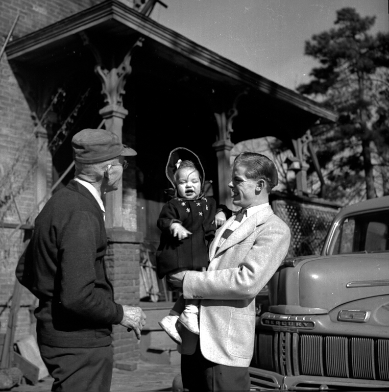 Herbert Stone Redhead, Linda Jean Gilchrist (in her Easter Outfit made by gma Mildred Grace Redhead Crowe), Keith Noel Gilchrist