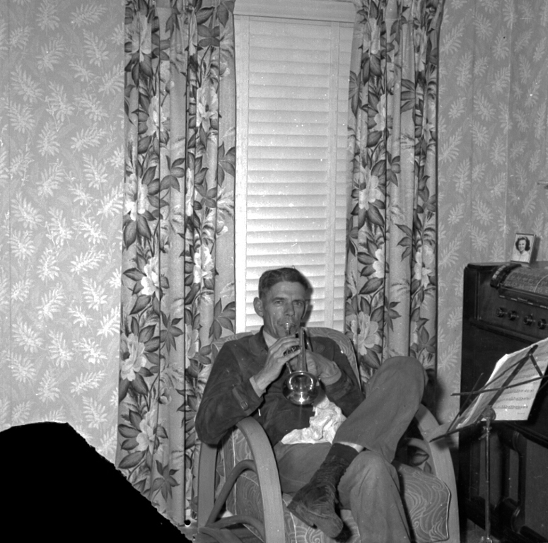 Art Williams playing his horn.  Went to sonar school with Herbert Henry Redhead