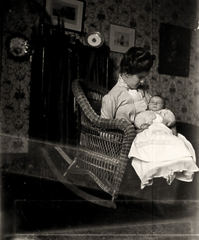 Jennie Squire Redhead and Herbert Henry Redhead in the sitting room outside the bedroom above the library