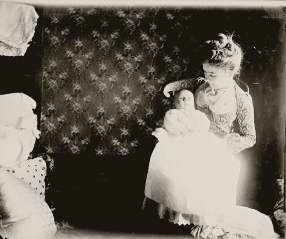 Jennie Squire Redhead and Herbert Henry Redhead in the sitting room outside the bedroom above the library