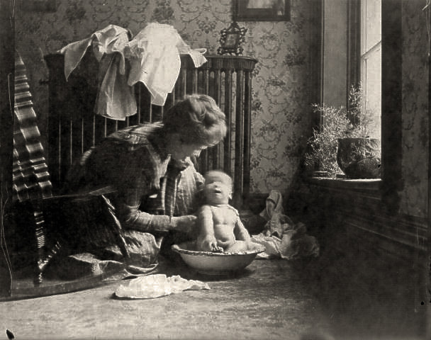 Jennie Squire Redhead and Herbert Henry Redhead in the sitting room outside the bedroom above the library