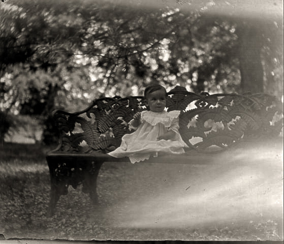 Herbert Henry Redhead on cast iron bench that was stolen and must have been strong robbers it was very heavy