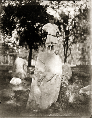 The rockery was a favorite place of the children to play.  King of the rock Herbert Henry Redhead