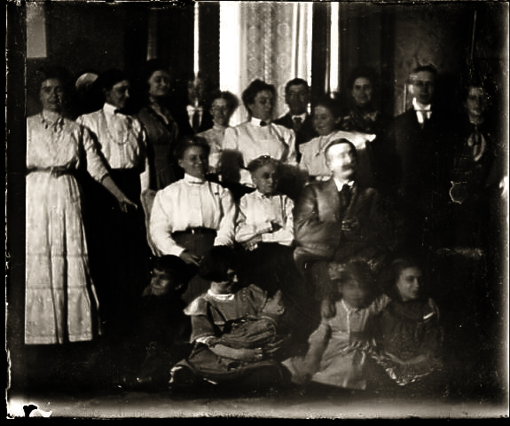 Front: Herbert Henry Redhead, Helen, Little George, Ada, ?  Only other named Horris Hollingsworth second from left in back