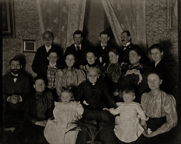 Annie Seymour Redhead middle, Helen on her left, Uncle Henry back left